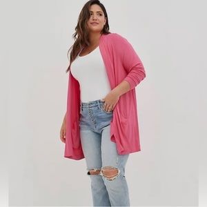 Torrid Soft Knit Pink Longline Cardigan Size 2